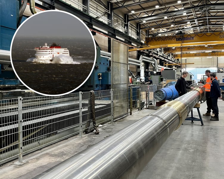 The shafts are being worked on by a special marine engineering company in Hirtshals, northern Denmark