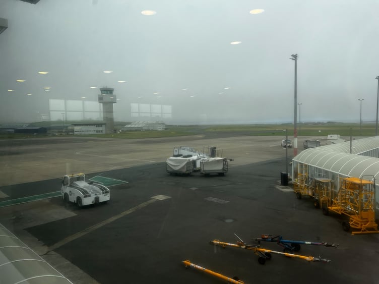 The current scene at Isle of Man Airport