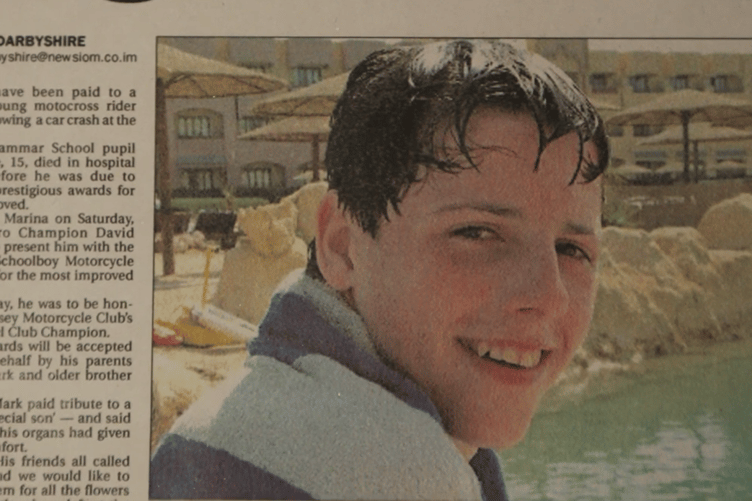 A cut out of the Isle of Man Examiner at the time of Daniel's sad passing
