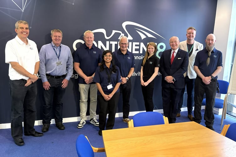 Lieutenant Governor Sir John Lorimer on his recent visit to Continent 8 Technologies in Douglas