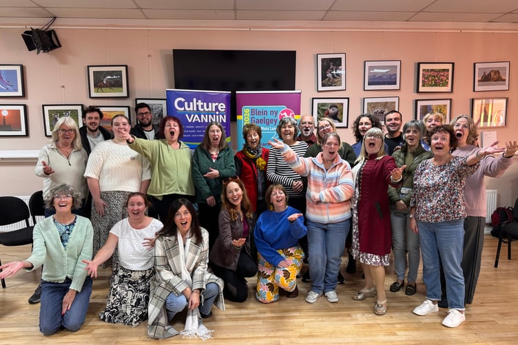 Participants at a ‘Singing in Manx’ workshop at Peel Centenary Centre
