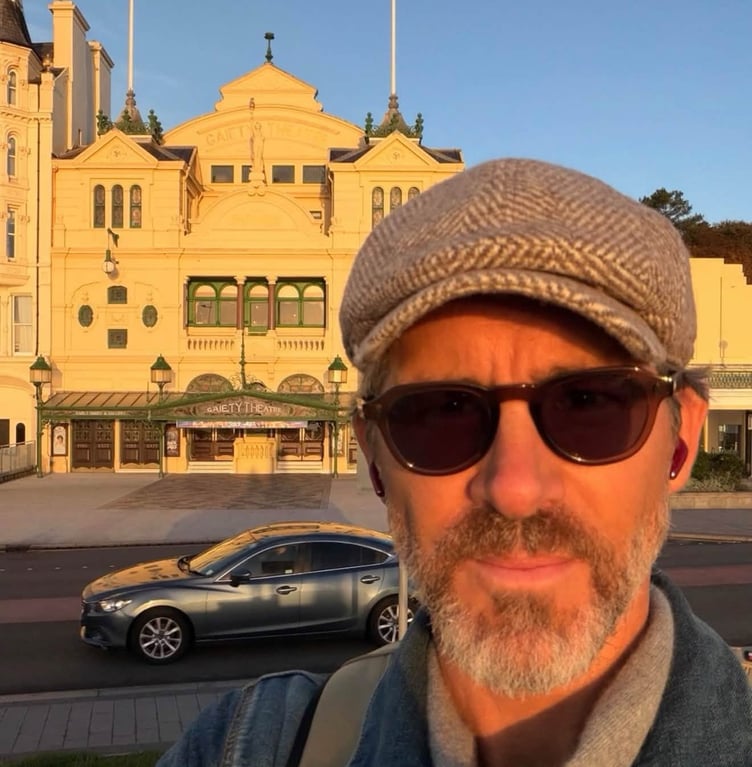 Ryan Reynolds in front of the Gaiety Theatre on Thursday morning