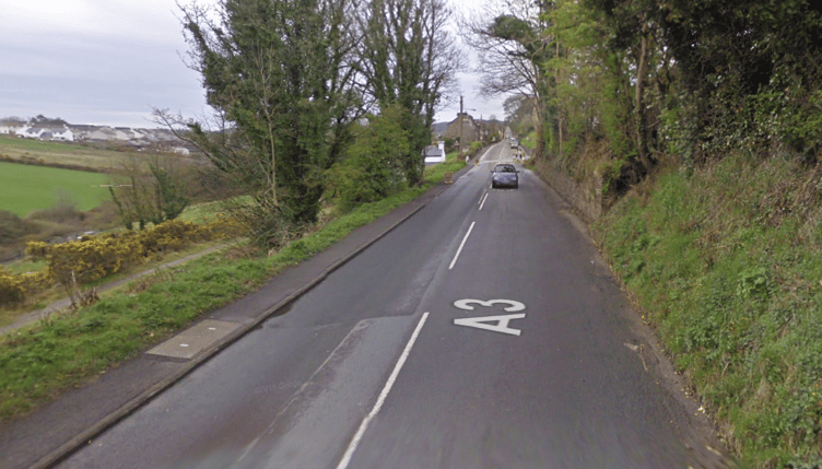 The A3 Foxdale Road between lower and upper Foxdale