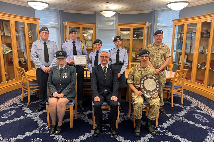 The President of Tynwald Juan Watterson MLC with recipients of the Tynwald Day 2026 Best Turned Out Individual and Best Turned Out Unit awards