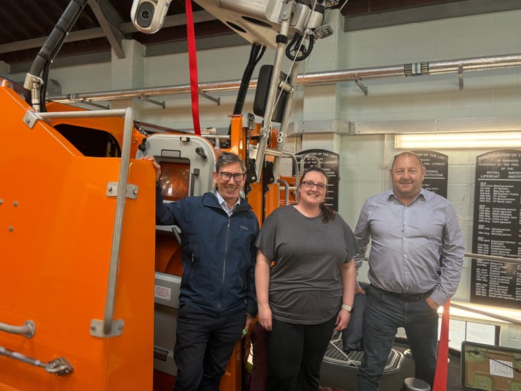 The team at Seaboard Trading visited Peel RNLI station following the donation