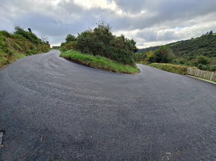 Newly resurfaced road at Agneash