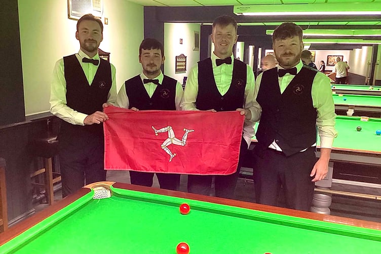 The Isle of Man men's team of (left to right) IoM Men: Darryl Hill, Conor Mahon, Nialls Wilson and Dollin Mercer