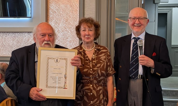 Peter and Ruth Kelly with the Victorian Society's current chairman Dave Martin