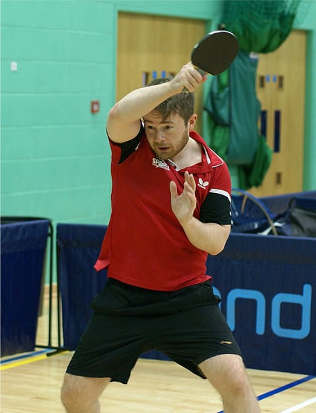 Isle of Man champion Sam Bailey in action during the opening weekend of the British Table Tennis League (Photo: Ken Mitchell)