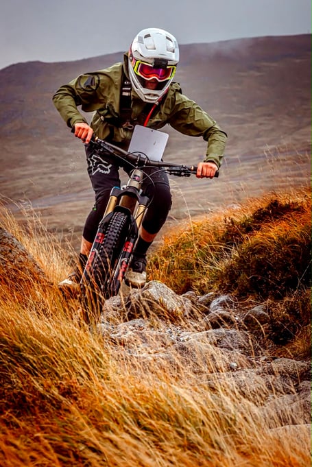 Max Hitchen on his way to clinching his maiden Manx MTB Enduro championship last weekend