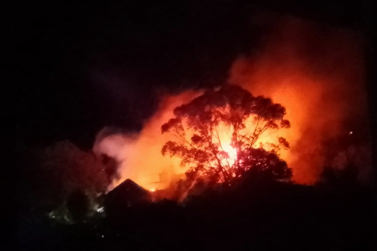 The blaze could be seen from far away as emergency services worked overnight (Photo: Colm Andrew)