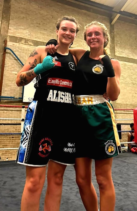 Manx ABC's Alisha Craine (left) alongside Yorkshire champion Leah Proctor