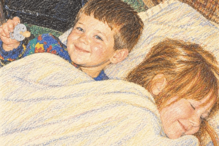 A portrait of Danny Foulis with his sister Laura when they were children