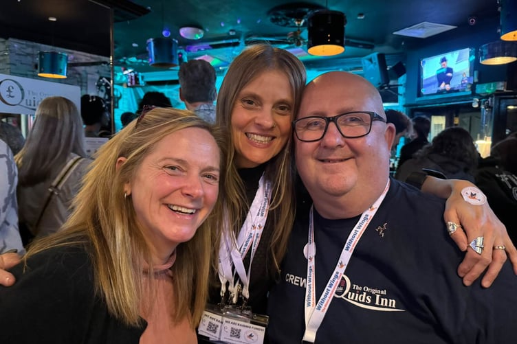 Jackie Morrey-Grace with Louise and Andy Saunders Quids Proprietors