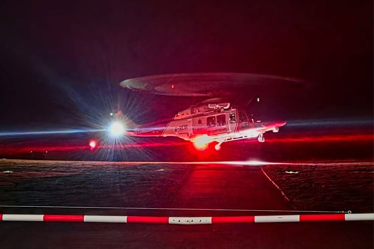 A Coastguard helicopter was dispatched to the Isle of Man on Saturday