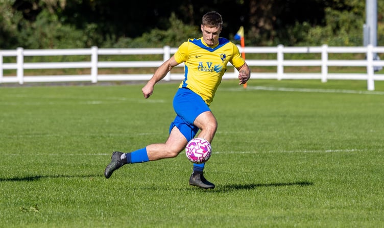 St John's striker Dean Leece will hope to get the better of Union Mills this weekend (Photo: Gary Weightman)