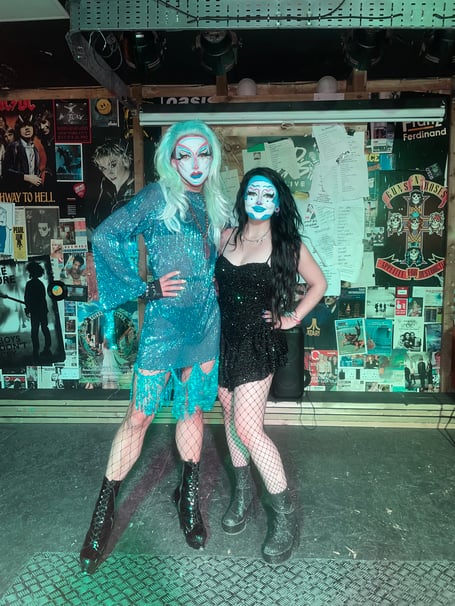 Fenella Beach and Nona Binary at Mad Jacks where the events have been taking place