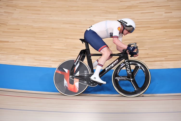Bocky on his way to winning the men's scratch race the 2026 UCI Track World Championships in Shanghai recently (Photo: Alex Whitehead/SWpix.com)