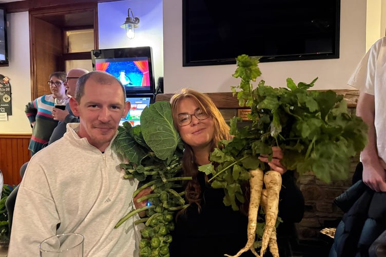 Kirsty and Paul went home happy with some sprouts and parsnips