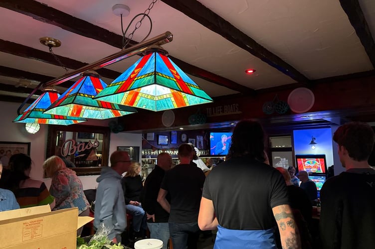 The bad weather didn't stop people from enjoying themselves at the Albert in Port St Mary