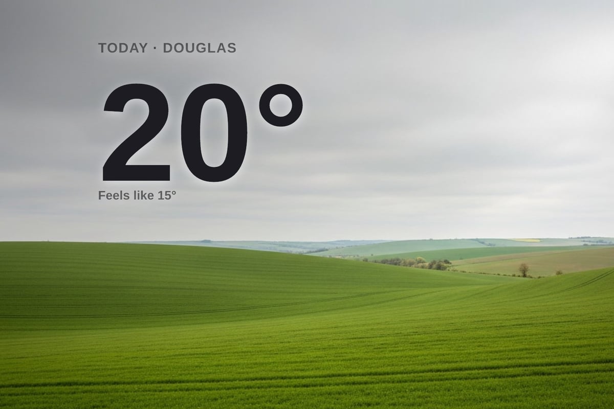 Douglas weather: cloudy Saturday with little chance of rain and a high of 20°C