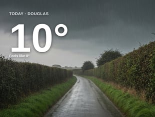 Douglas: heavy rain, high of 9°C on Wednesday