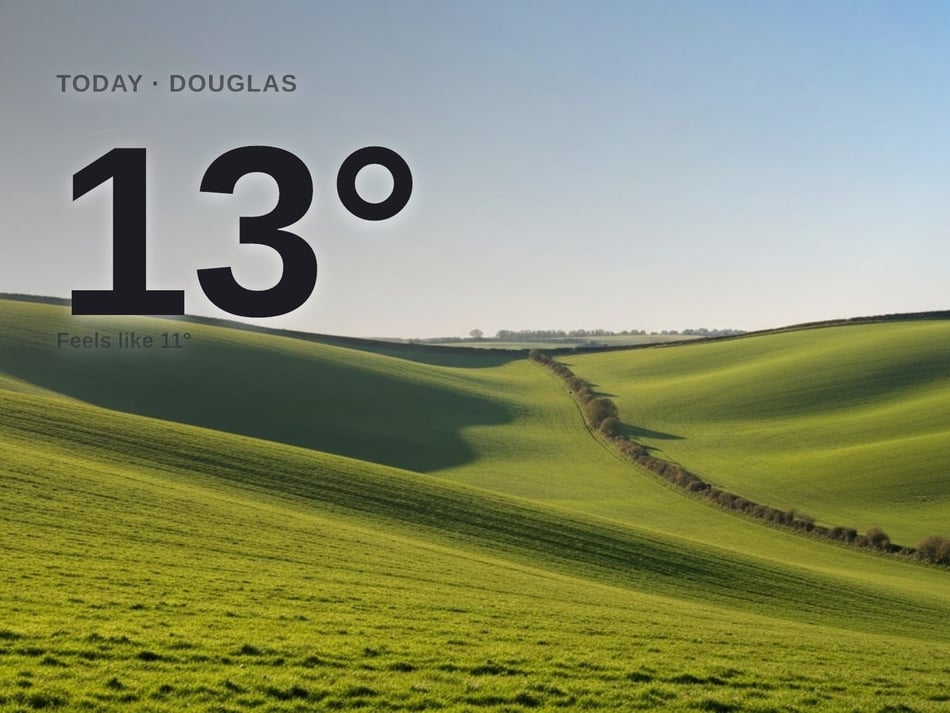 Douglas: sunny day, high of 13°C