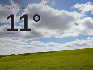 Douglas: partly cloudy day, high of 11°C
