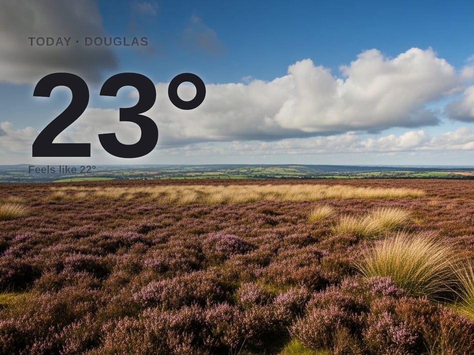 Douglas: partly cloudy, high of 23°C