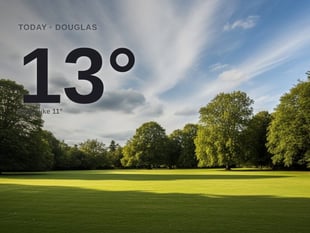 Douglas: partly cloudy day, high of 13°C